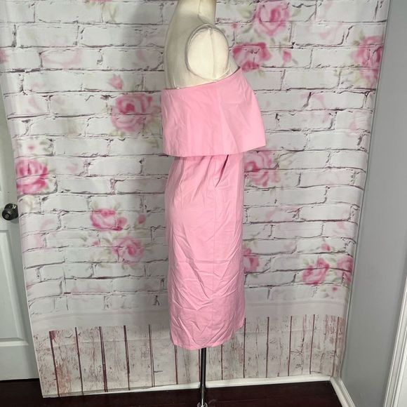 Lulu’s Lots of Love Light Pink Strapless Midi strapless flounce Dress - Picture 8 of 14